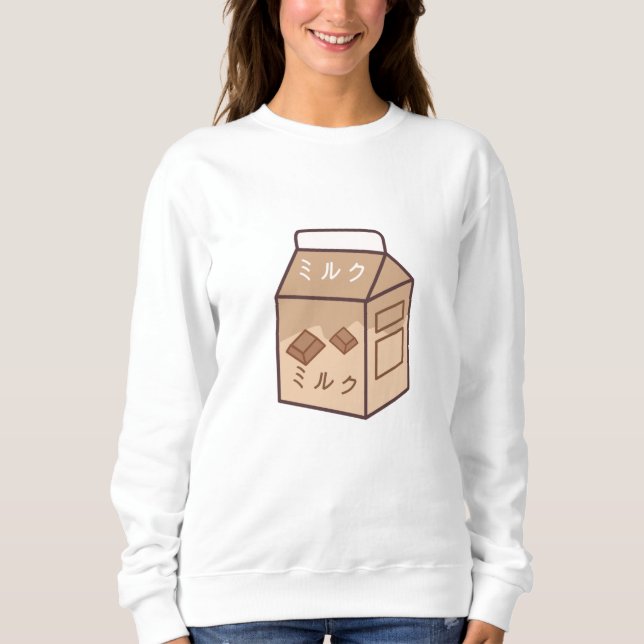 Moletom Kawaii Cow Retro Japonês Chocolate Milk (Frente)