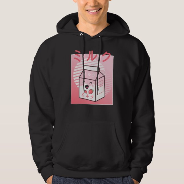 Moletom Kawaii Cow Retro Japonês Strawberry Milkshake (Frente)