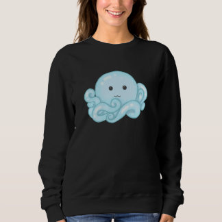 Moletom Kawaii Cute Aesthetic Happy Pastel Blue Octopus