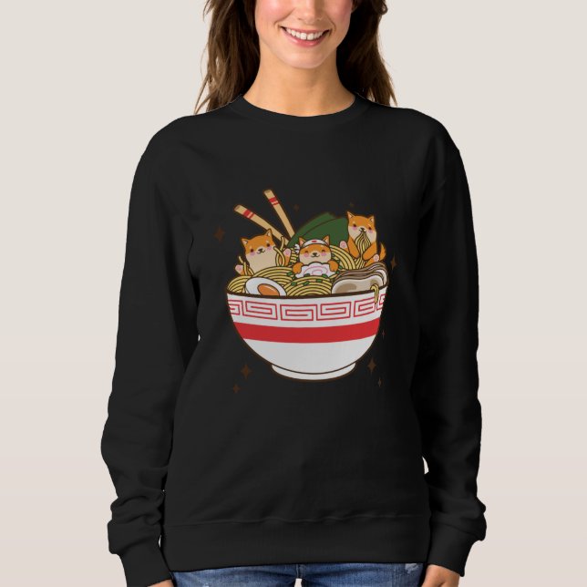 Moletom Kawaii dogs eating Ramen (Frente)
