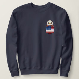 Moletom Kawaii Eagle American Flag Pocket