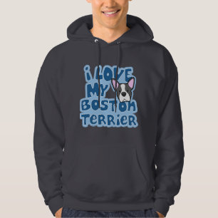 Moletom Kawaii eu amo minha camisola encapuçado de Boston