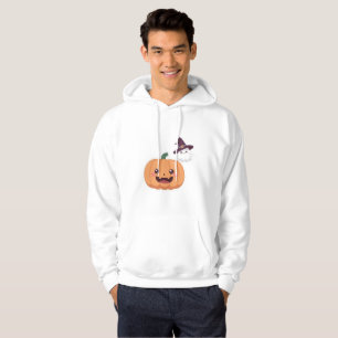 Moletom Kawaii Halloween Pumpkin, Fantasma e Bruxa Chapéu
