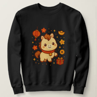 Moletom Kawaii Horse of Fortune - Adorable New Year Gift