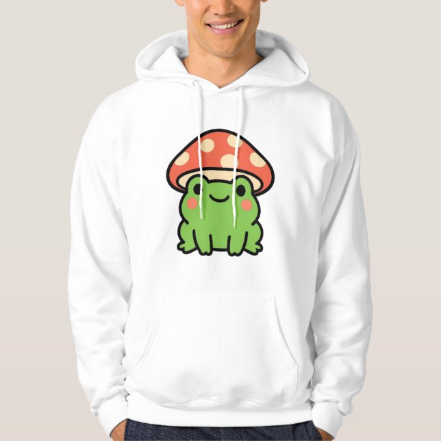 Moletom Kawaii Mushroom Frog Hoodie (Frente)
