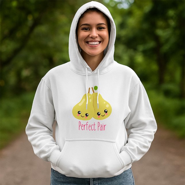 Moletom Kawaii Pear Casal Perfeito Par Funny Pun (Criador carregado)