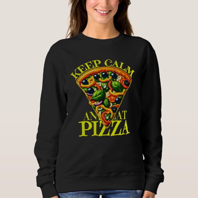 Moletom keep calm and eat pizza (Frente)
