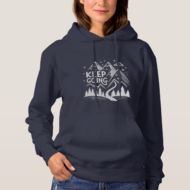 Moletom Keep Going Mountain Hoodie – Hand-Drawn Geometric2 (Frente)