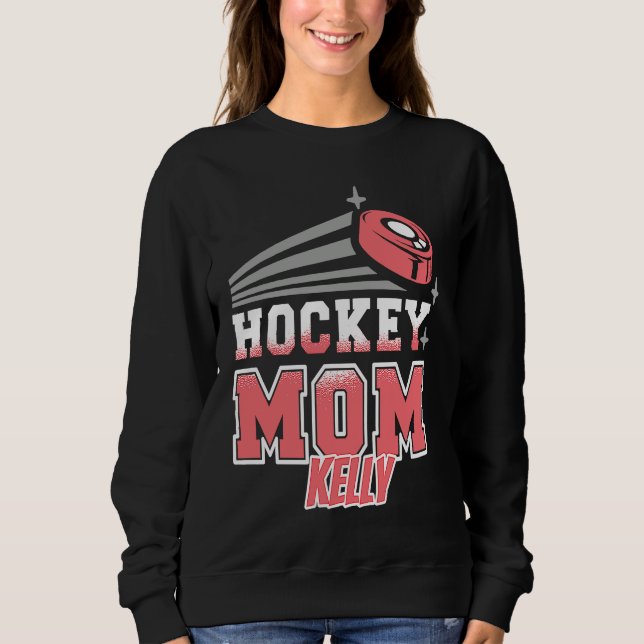 Moletom Kelly Hockey Mom With Puck Womens (Frente)