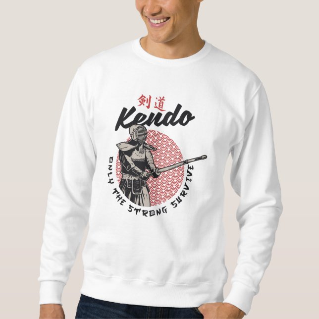 Moletom Kendo Japonês Retrô - Só os Fortes Sobrevivem (Frente)