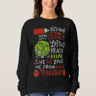 Moletom Ketchup com Jesus Eu Vegan Jesus Cristo Christian