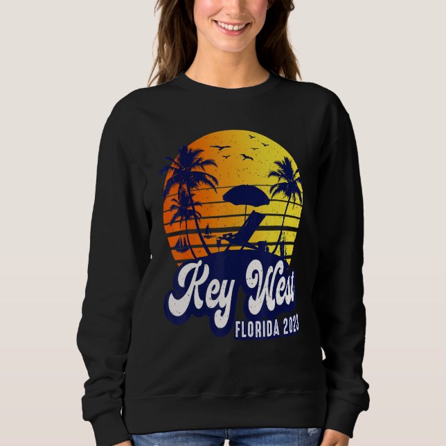 Moletom Key West 2023 Florida Sunset Beach Retro_1 (Frente)