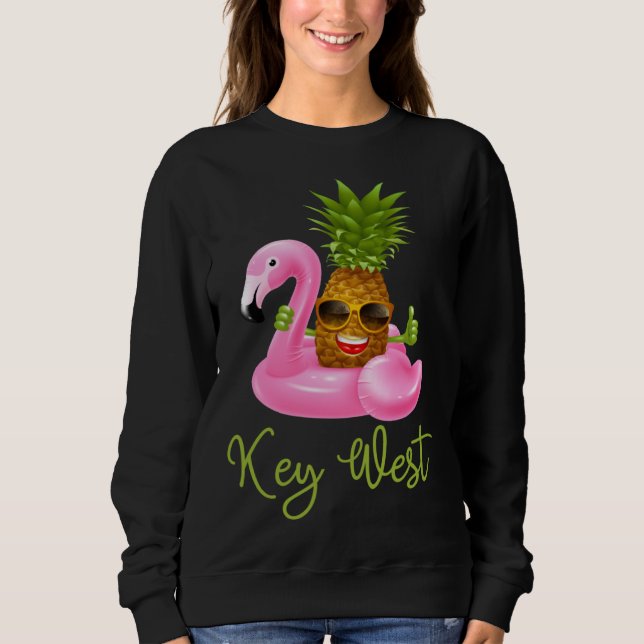 Moletom Key West Florida Beach Tropical  Flamingo Pineappl (Frente)