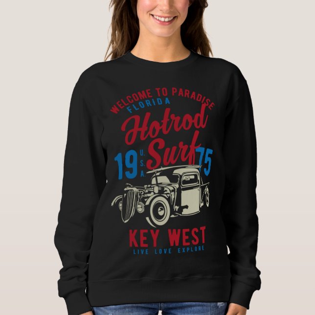 Moletom Key West Florida Retro Hotrod Surf  3 (Frente)