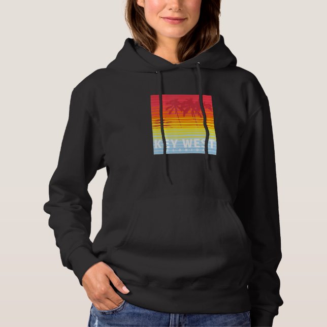 Moletom Key West Florida Retro Sunset Palm Trees (Frente)
