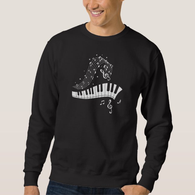 Moletom Keyboard Piano Music Note Design for Music Pianist (Frente)
