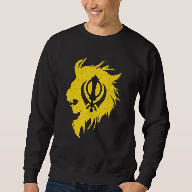 Moletom Khanda Lion Kaur Punjabi Sikhism Sikh (Frente)