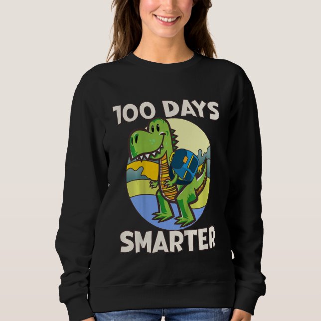 Moletom Kids 100 days smarter, Cute dino Happy 100th Day o (Frente)