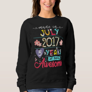Moletom Kids 5 Birthday Floral Para Nascer De Raparigas Em