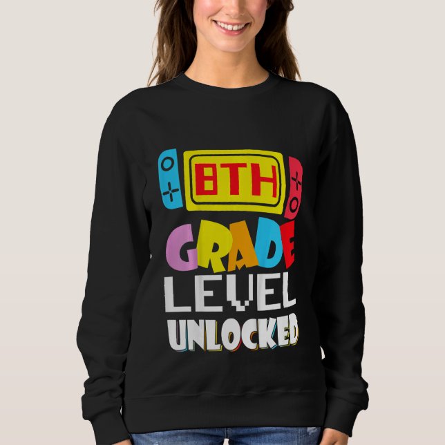 Moletom Kids 8th Grade Level Unlocked Video Gamer Back To  (Frente)
