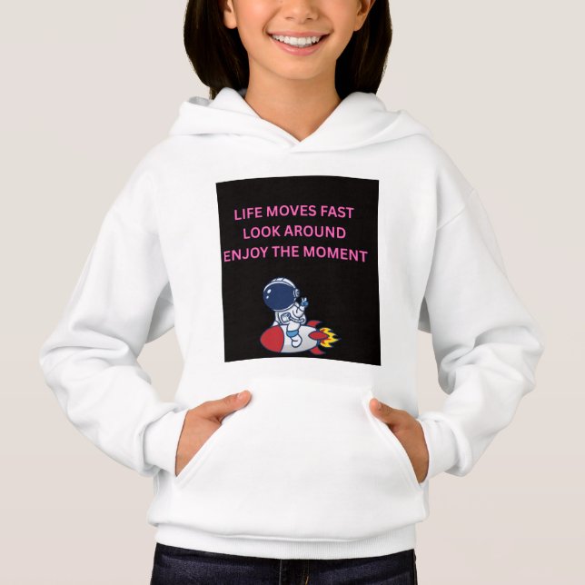 Moletom Kids Astronaut Foguete Life Moves Fast (Frente)