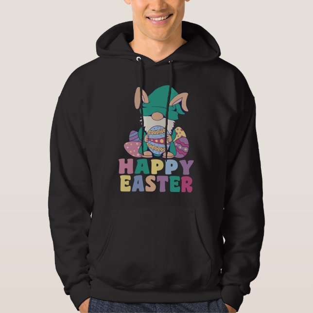 Moletom Kids Happy Easter Cute Trex Bunny Ear Easter Eggs  (Frente)