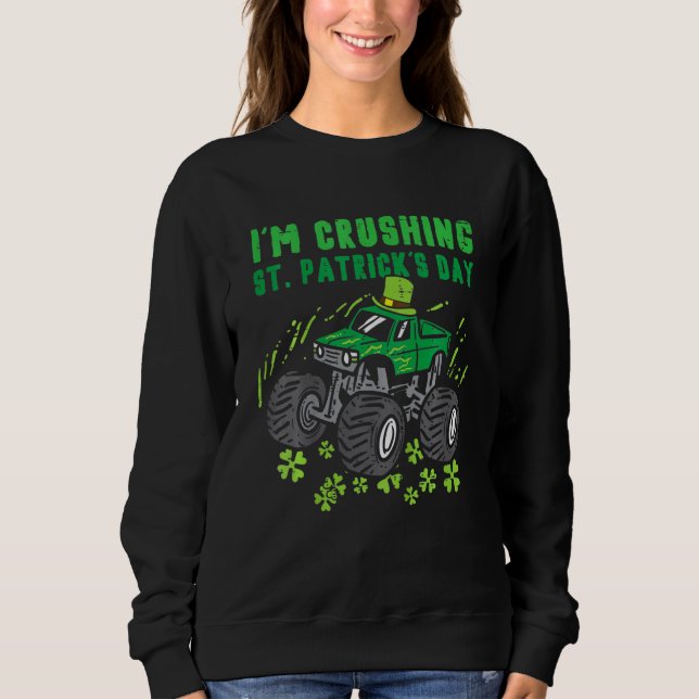 Moletom Kids Im Crushing St Patricks Day Monster Truck Boy (Frente)