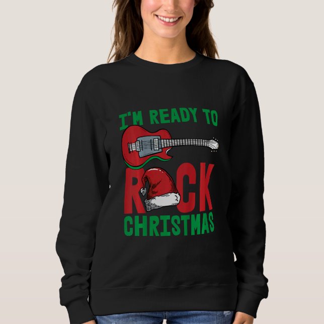 Moletom Kids Im Ready To Rock Christmas Pajama Cool Guitar (Frente)