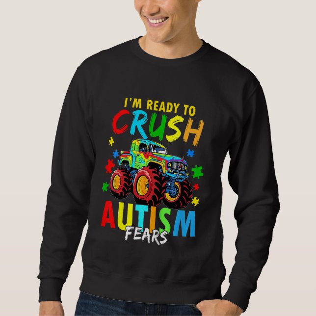 Moletom Kids Kids Monster Truck Autism Awareness Tee Mom S (Frente)