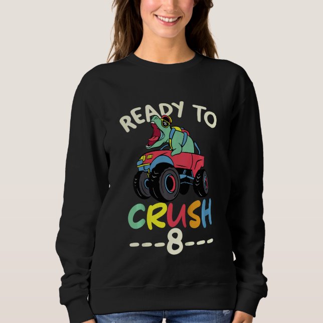Moletom Kids Monster Truck 8th birthday I'm Ready to Crush (Frente)
