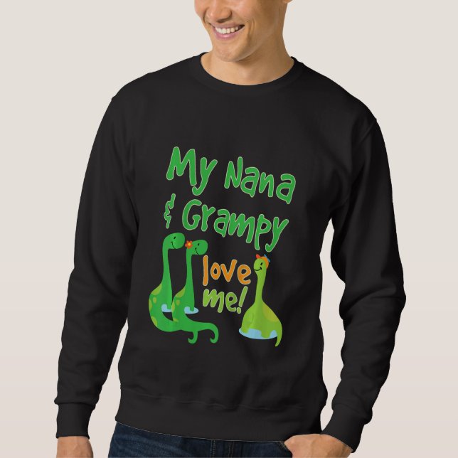 Moletom Kids Nana and Grampy Love Me Grandson Dinosaur (Frente)