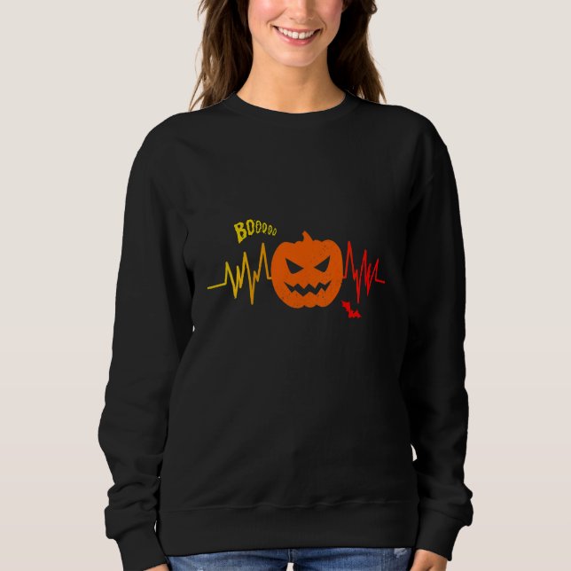 Moletom Kids Pumpkin Heartbeat Halloween  Pumpkin   Party (Frente)