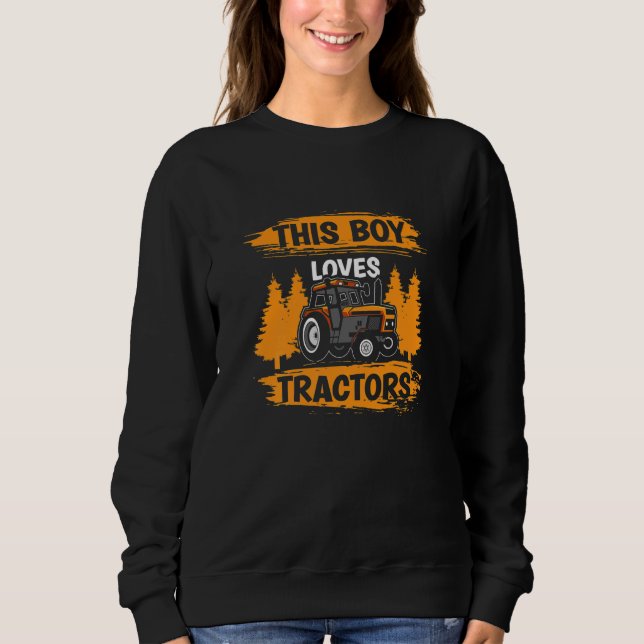Moletom Kids Tractor Kids Future Farmer This Boy Loves Tra (Frente)