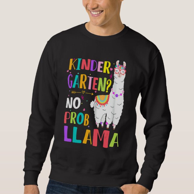Moletom Kindergarten No Prob Llama Girls Teacher First Day (Frente)