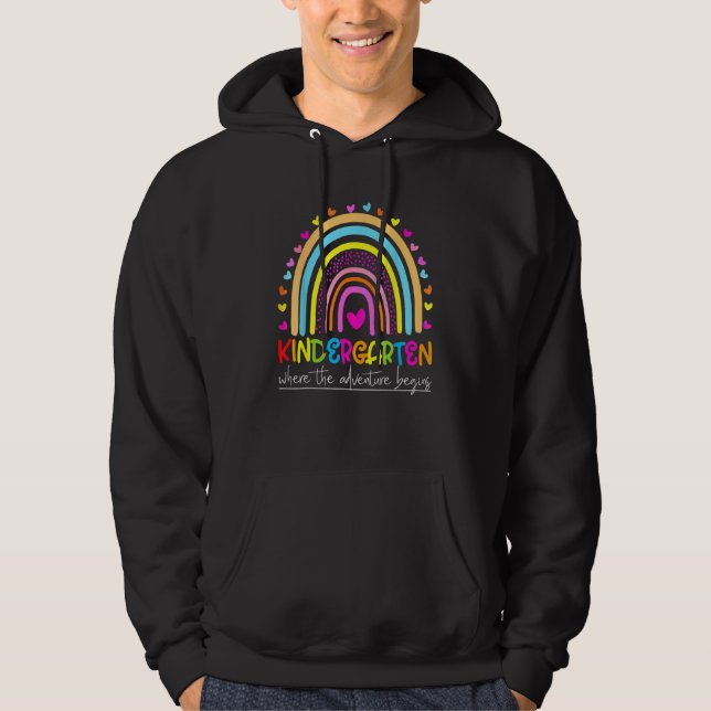 Moletom Kindergarten Rainbow Teacher Welcome Back To Schoo (Frente)