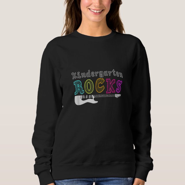 Moletom Kindergarten Rocks With Guitar Back To School Stud (Frente)