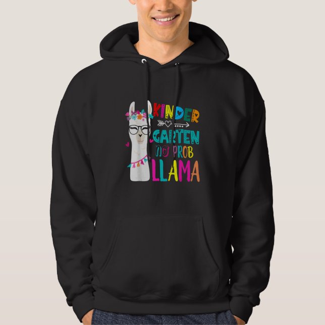 Moletom Kindergarten Teacher Back To School No Prob Llama (Frente)