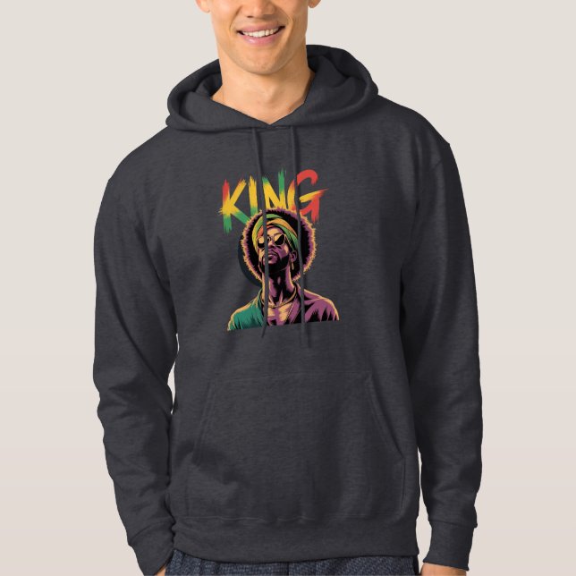Moletom King - Design do Orgulho Negro - Cores de Massas (Frente)