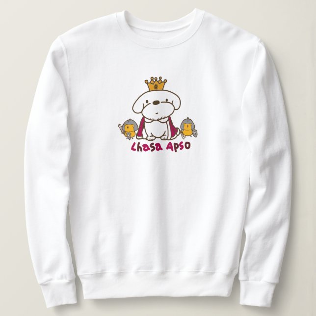 Moletom King Lhasa Apso e Knight pequenas galinhas (Frente do Design)