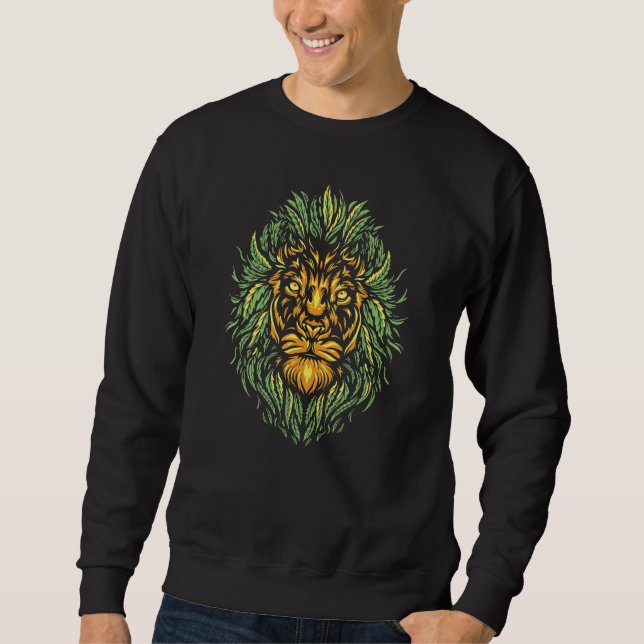 Moletom King of the Animals Lion Colourful Plant for Lions (Frente)