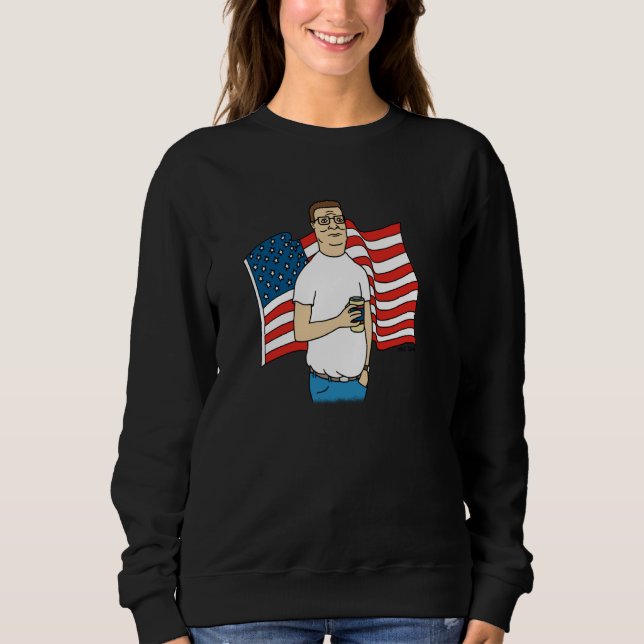 Moletom King of the Hill Hank Hill and American Flag Carto (Frente)