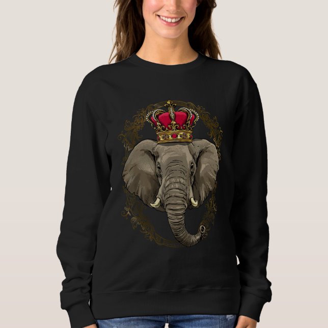 Moletom King Queen Elephant Princess African Animal Elepha (Frente)