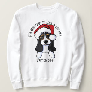 Moletom KiniArt Basset Hound Christmas Sweatshirt