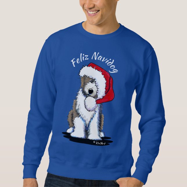 Moletom KiniArt Bearded Collie Christmas (Frente)