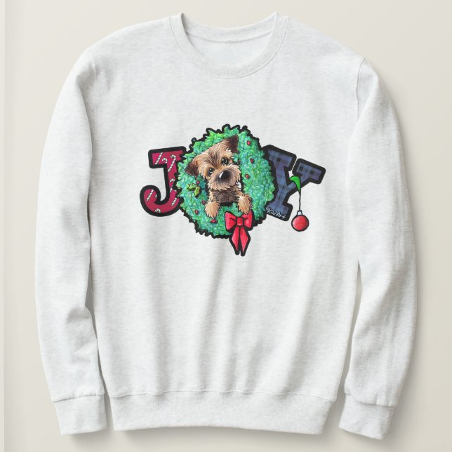 Moletom KiniArt Border Terrier Natal (Frente do Design)