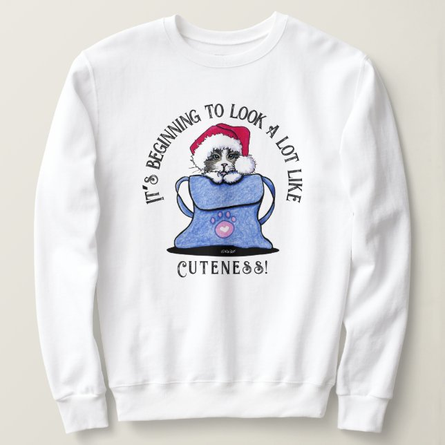 Moletom KiniArt Cat Sweatshirt Natal (Frente do Design)