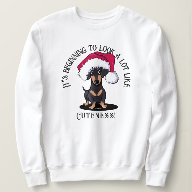 Moletom KiniArt Dachshund Sweatshirt Natal (Frente do Design)