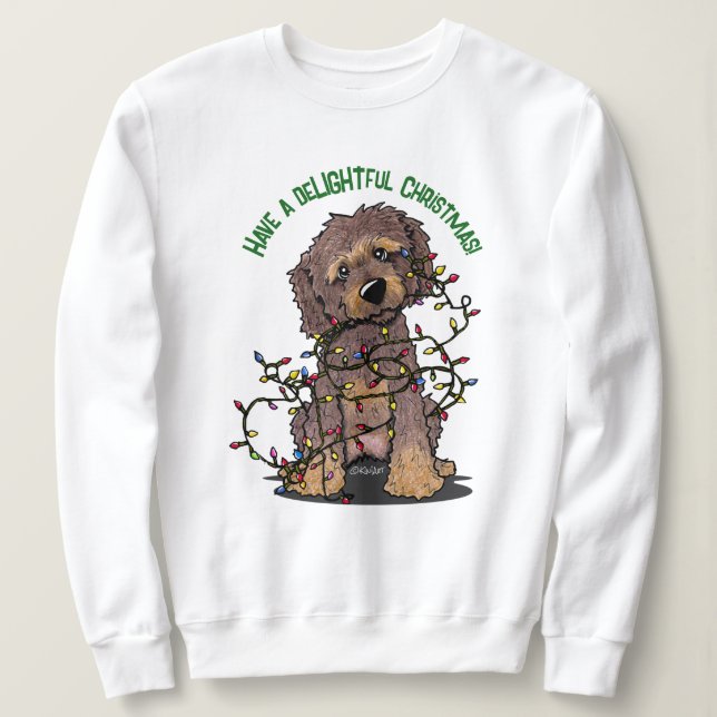 Moletom KiniArt Goldendoodle Feliz Natal (Frente do Design)