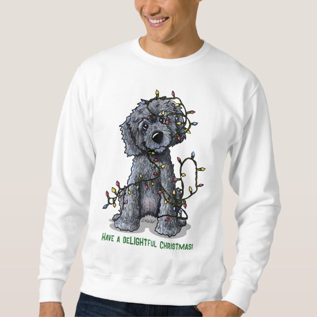 Moletom KiniArt Preto Doodle Delightful Natal (Frente)