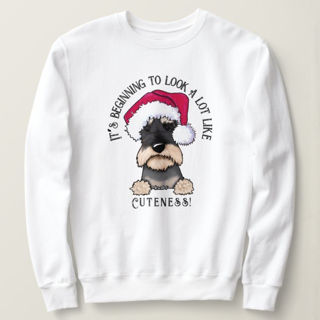 Moletom KiniArt Schnauzer - Camisola de Natal (Frente do Design)